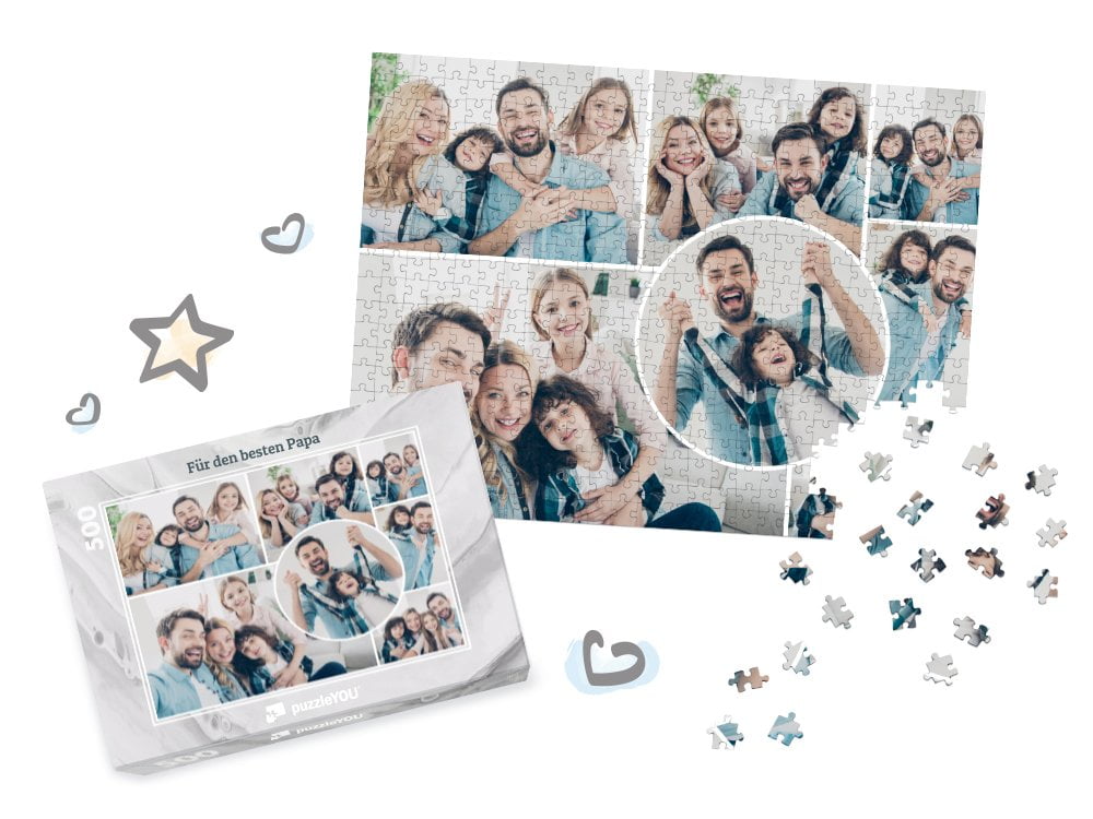 Eine Fotopuzzle-Collage zum Vatertag