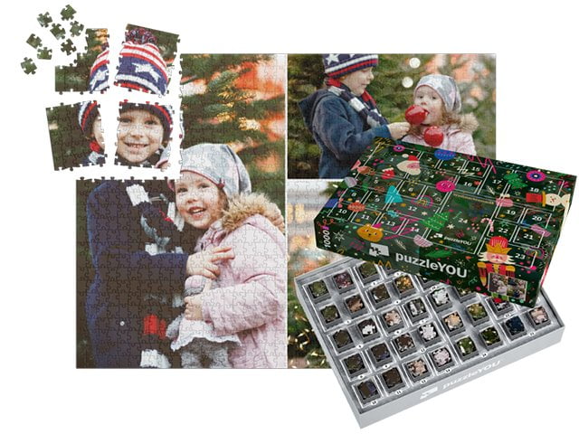 Puzzle-Adventskalender – Schachtel mit Motiv
