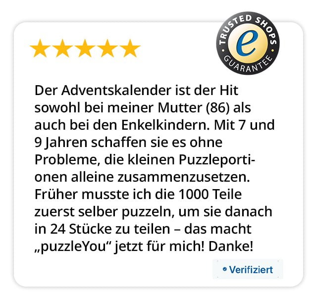 Bewertung Puzzleadventskalender für Kinder