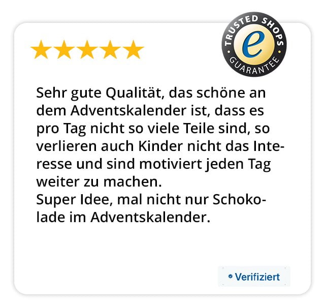 Bewertung Puzzleadventskalender für Kinder