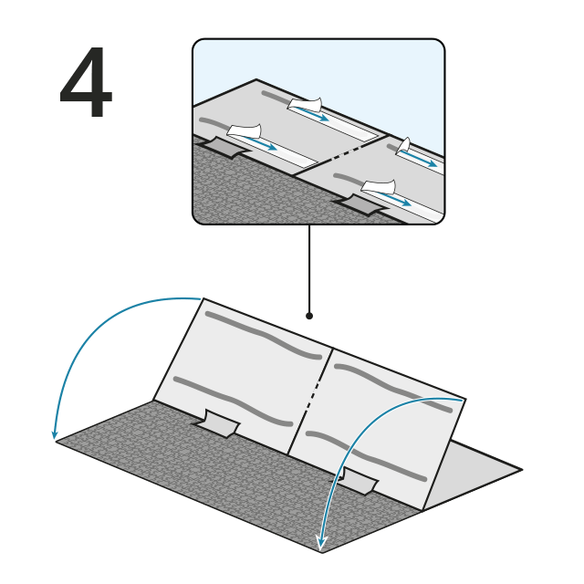 Die restlichen Klebestreifen von der Rückwand abziehen und die Rückwand auf die untere Puzzle-Hälfte klappen.