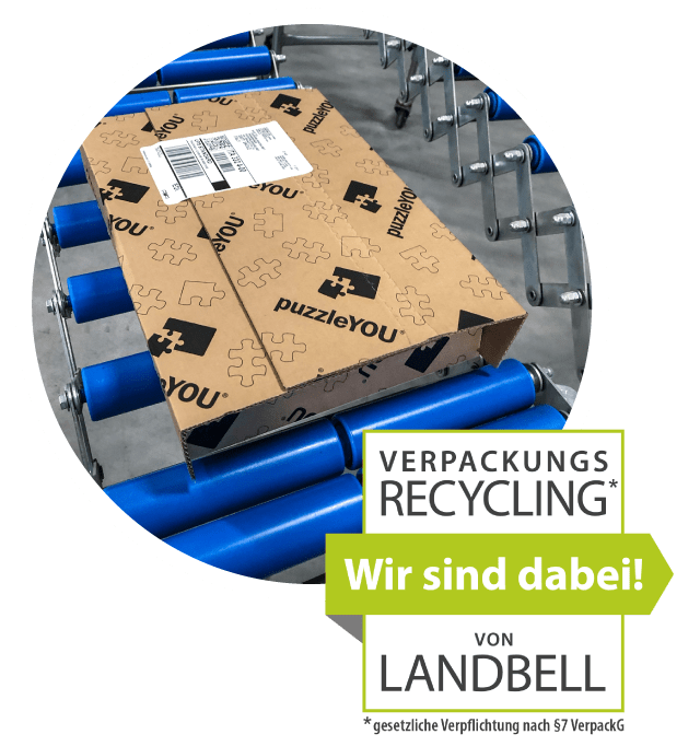 Recycelte Verpackungsmaterialien bei puzzleYOU