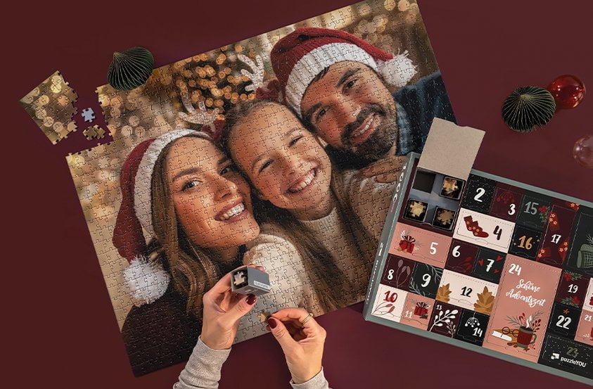 Puzzle-Adventskalender mit eigenen Fotos