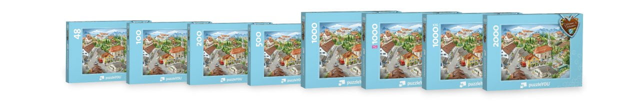 Dahoam is Dahoam in Lansing - Das neue Wimmelbild von puzzleYOU erhältlich von 48 bis 2000 Teilen inkl. SMART SORTED