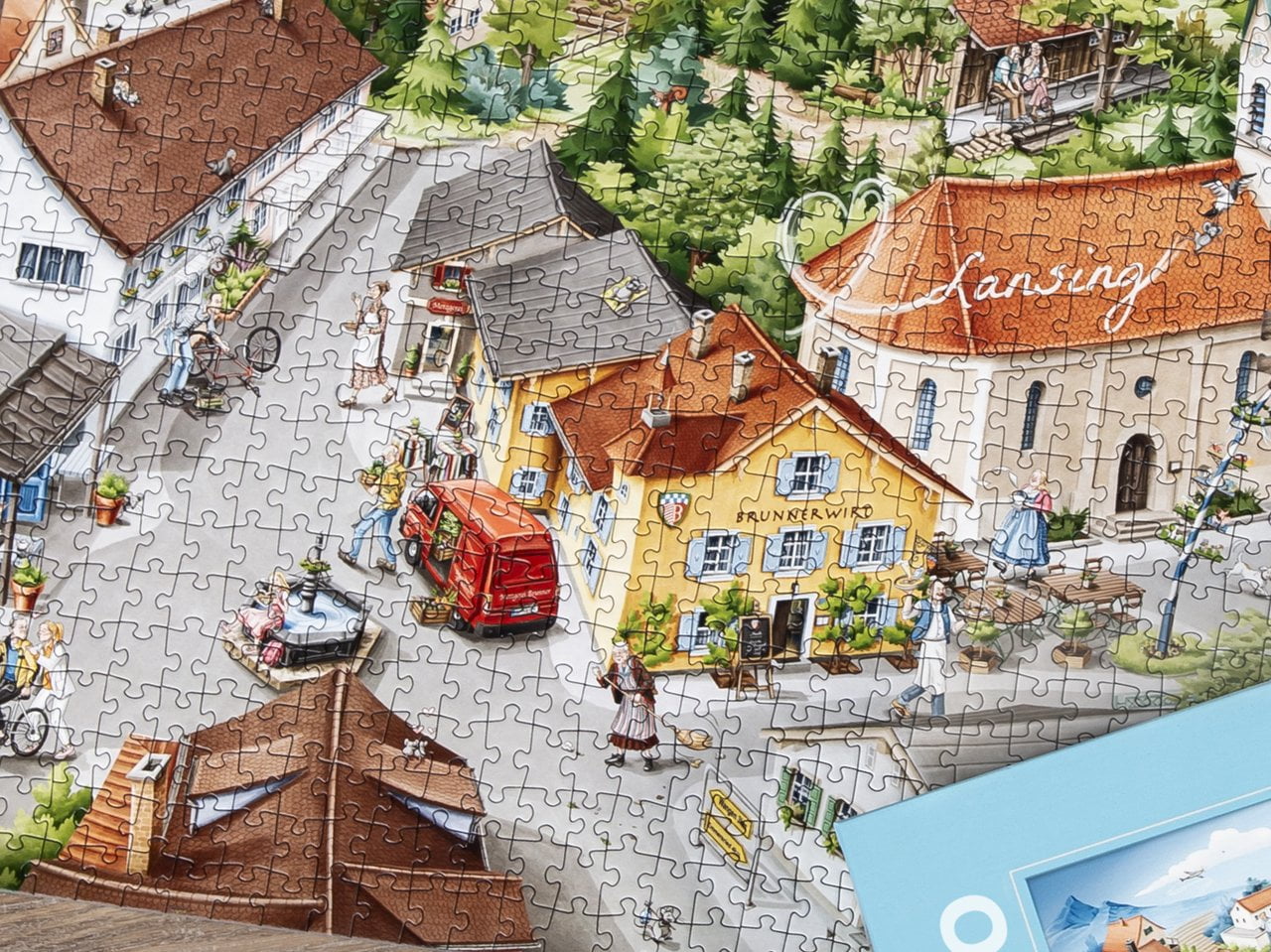 Dahoam is Dahoam in Lansing - Das Wimmelbild von puzzleYOU im Detail