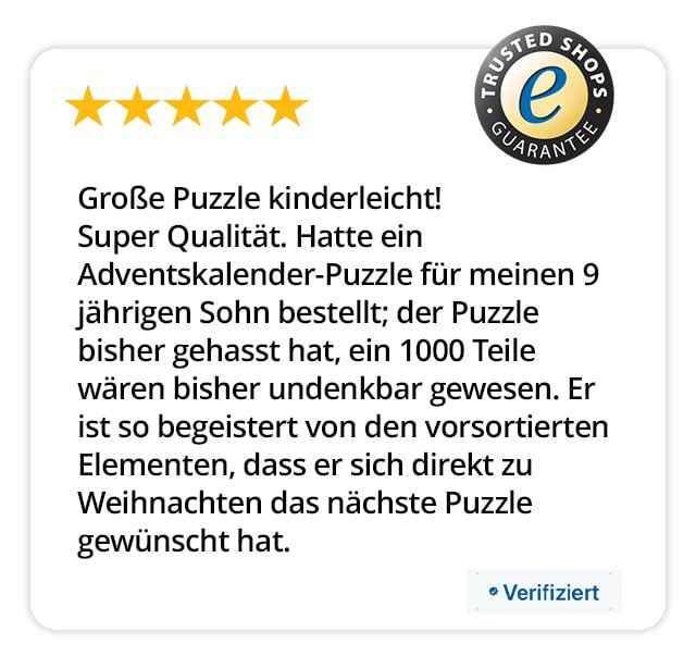 Bewertung Puzzleadventskalender für Kinder