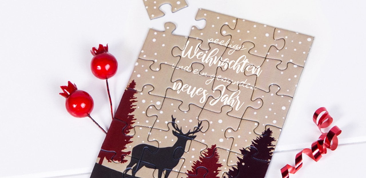 Weihnachtskarten ohne Foto als Puzzle