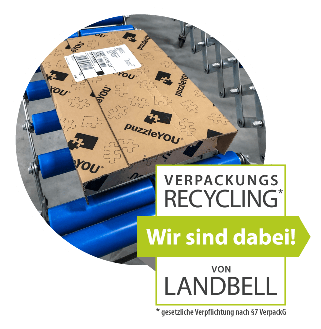 Recycelte Verpackungsmaterialien bei puzzleYOU