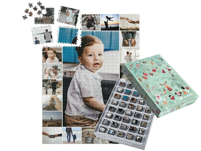 Puzzle-Adventskalender – Schachtel mit Motiv