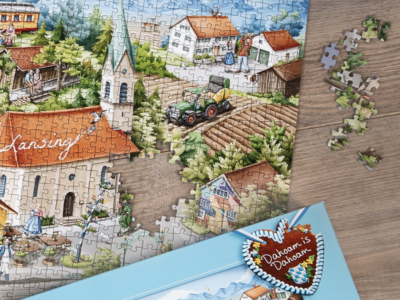 Dahoam is Dahoam in Lansing - Das Wimmelbild von puzzleYOU im Detail