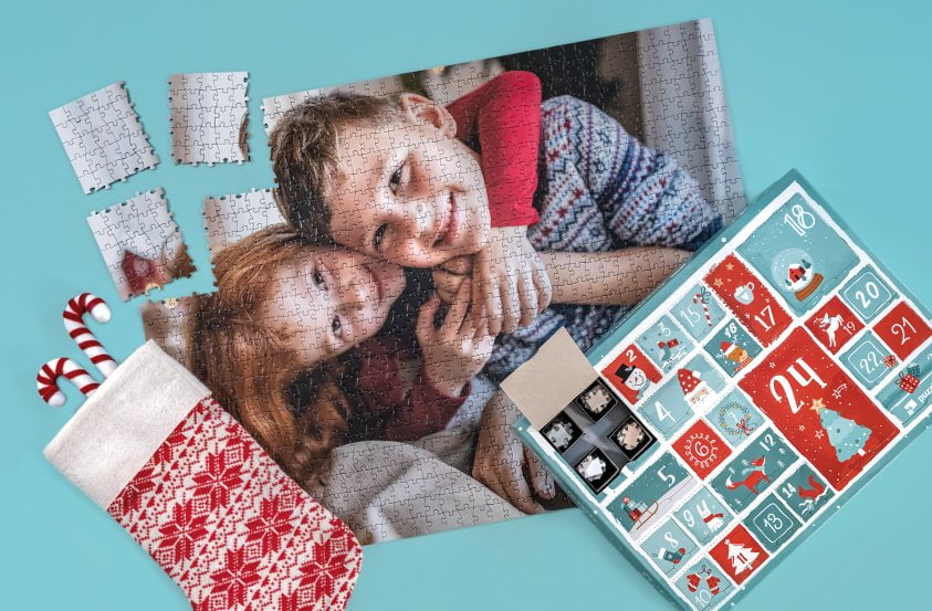 Puzzle-Adventskalender mit eigenen Fotos