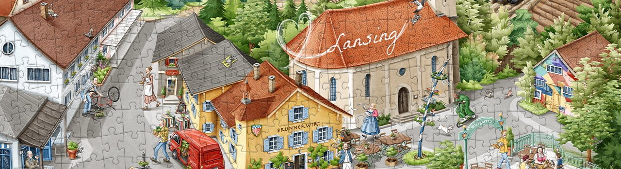 Dahoam is dahoam in Lansing - das Wimmelbild zur beliebten Serie von puzzleYOU
