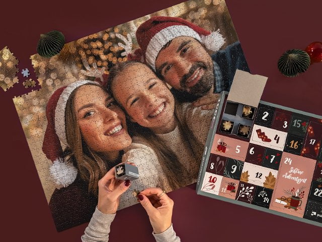 Puzzle-Adventskalender mit eigenen Fotos