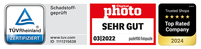 TÜV-Siegel, Digital Photo Auszeichnung "sehr gut" Fotopuzzle 1000 Teile
