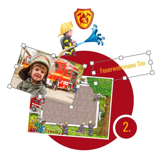 Feuerwehr-Kinderpuzzle gestalten - Schritt 2
