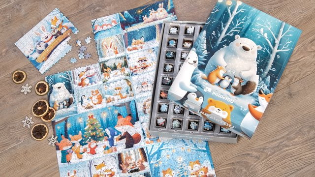 Puzzle-Adventskalender mit Kinder-Motiven
