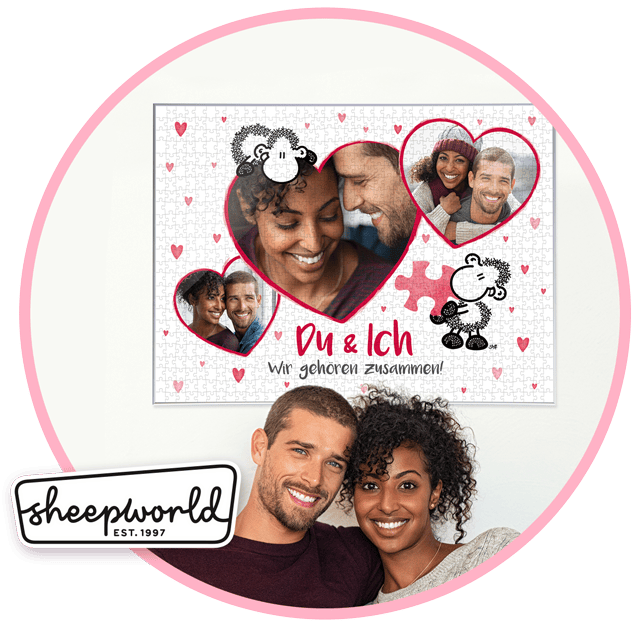 Das Valentinstagsgeschenk mit den schwarz-weißen Schäfchen